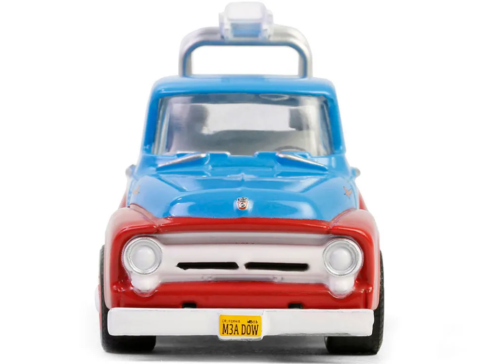 1956 Ford F-100 Pickup Truck with Tool Boxes and Ladders "Chevron" Blue and Red "Chevron Special Edition" Series 1 1/64 Diecast Model Car by Greenlight