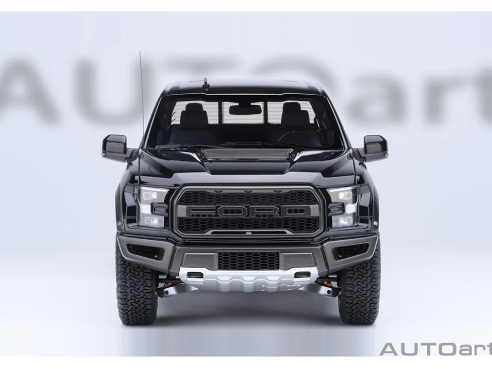 2019 Ford F-150 Raptor Pickup Truck Agate Black 1/18 Model Car by Autoart