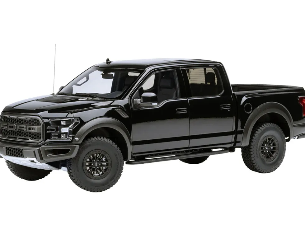 2019 Ford F-150 Raptor Pickup Truck Agate Black 1/18 Model Car by Autoart