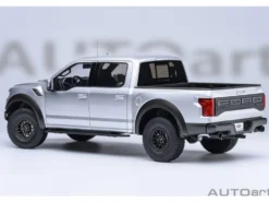 2019 Ford F-150 Raptor Pickup Truck Ingot Silver 1/18 Model Car by Autoart