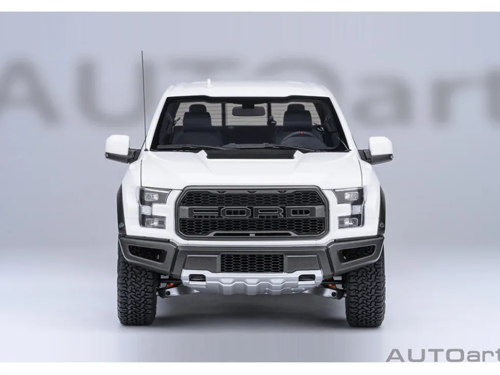 2019 Ford F-150 Raptor Pickup Truck Oxford White 1/18 Model Car by Autoart
