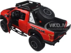 2017 Ford F-150 Raptor Pickup Truck Red Off Road Kings 1/24 Diecast Model Car Maisto 32521