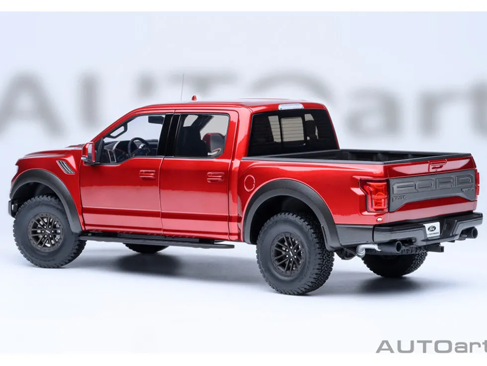 2019 Ford F-150 Raptor Pickup Truck Ruby Red Metallic 1/18 Model Car by Autoart