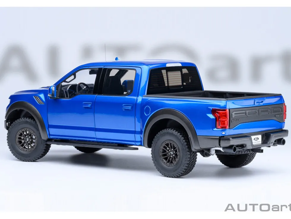 2019 Ford F-150 Raptor Pickup Truck Velocity Blue 1/18 Model Car by Autoart