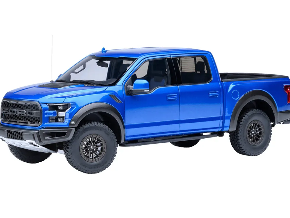 2019 Ford F-150 Raptor Pickup Truck Velocity Blue 1/18 Model Car by Autoart
