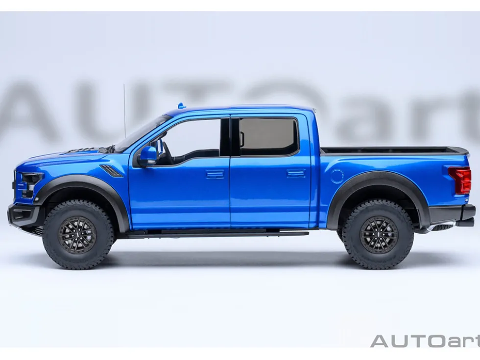 2019 Ford F-150 Raptor Pickup Truck Velocity Blue 1/18 Model Car by Autoart