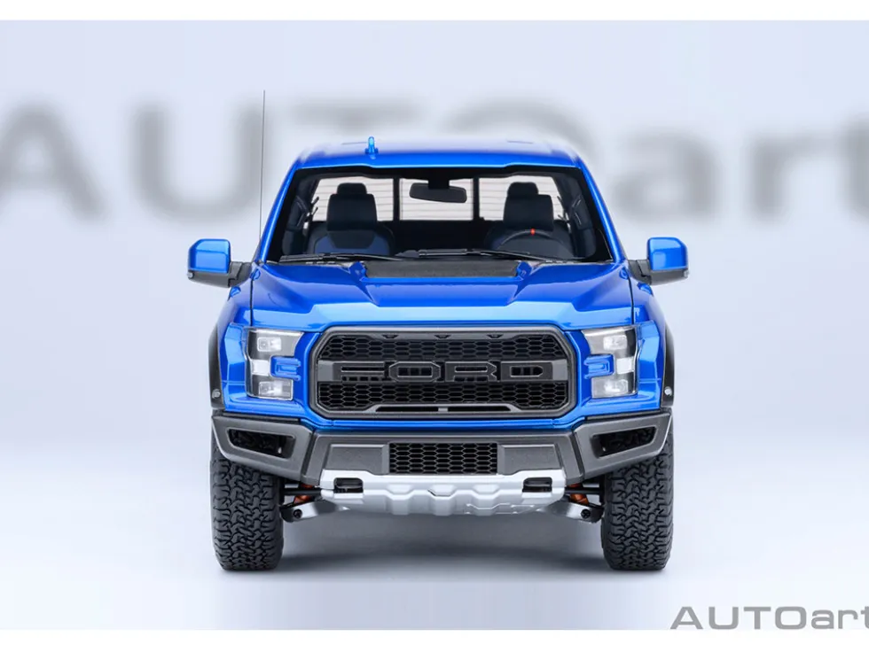2019 Ford F-150 Raptor Pickup Truck Velocity Blue 1/18 Model Car by Autoart