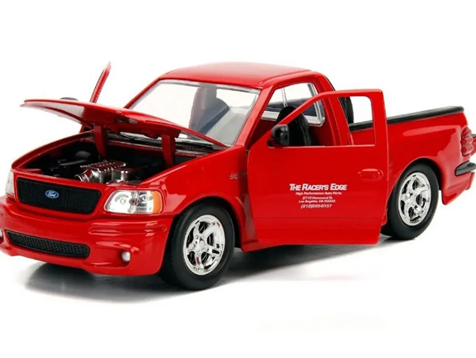 Ford F-150 SVT Lightning Pickup Truck Red "The Fast and the Furious" (2001) Movie "25 Years of Fast & Furious" Series 1/24 Diecast Model Car by Jada