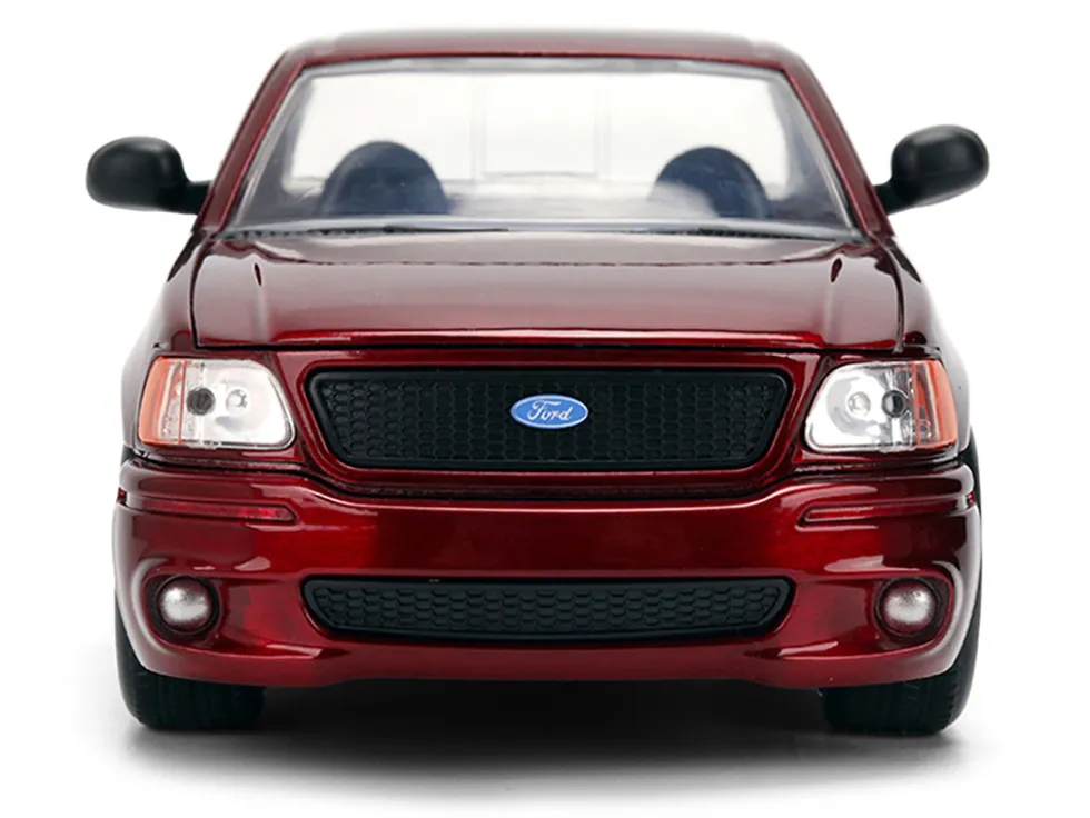 Ford F-150 SVT Lightning Pickup Truck Red Color Brush Finish "The Fast and the Furious" (2001) Movie "25 Years of Fast & Furious" Series 1/24 Diecast Model Car by Jada