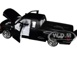 2001 Ford F-150 XLT Flareside Supercab Pickup Truck Matt Black with White Interior 