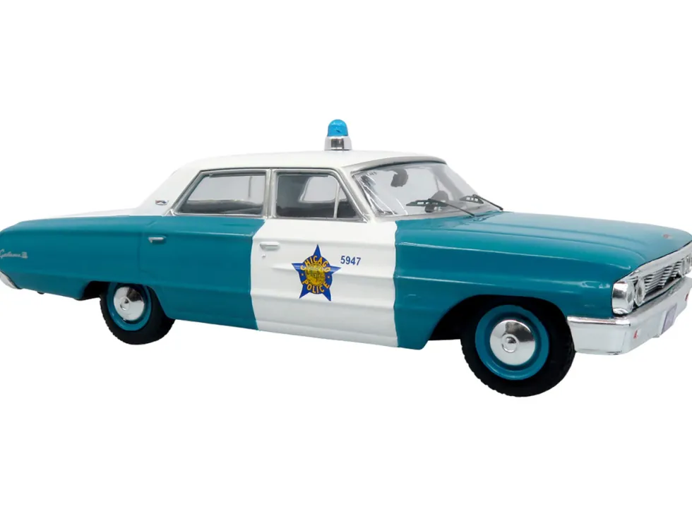 1964 Ford Galaxie 500 Police Car "Chicago Police Department" Blue and White "Five0" Series Limited Edition to 504 pieces Worldwide 1/43 Diecast Model by Iconic Replicas