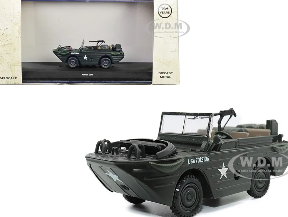 Ford GPA Amphibious Vehicle Olive Drab United States Army 1/43 Diecast Model Militaria Die Cast 23205-45