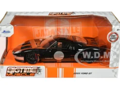 2005 Ford GT Black and Silver Bigtime Muscle Series 1/24 Diecast Model Car Jada 32705