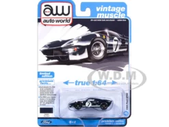 1965 Ford GT40 #7 Blue Black with White Stripes "Vintage Muscle" Series 1/64 Diecast Model Car by Auto World