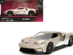 2017 Ford GT Gold Metallic with White Accents Pink Slips Series 1/32 Diecast Model Car Jada 34662