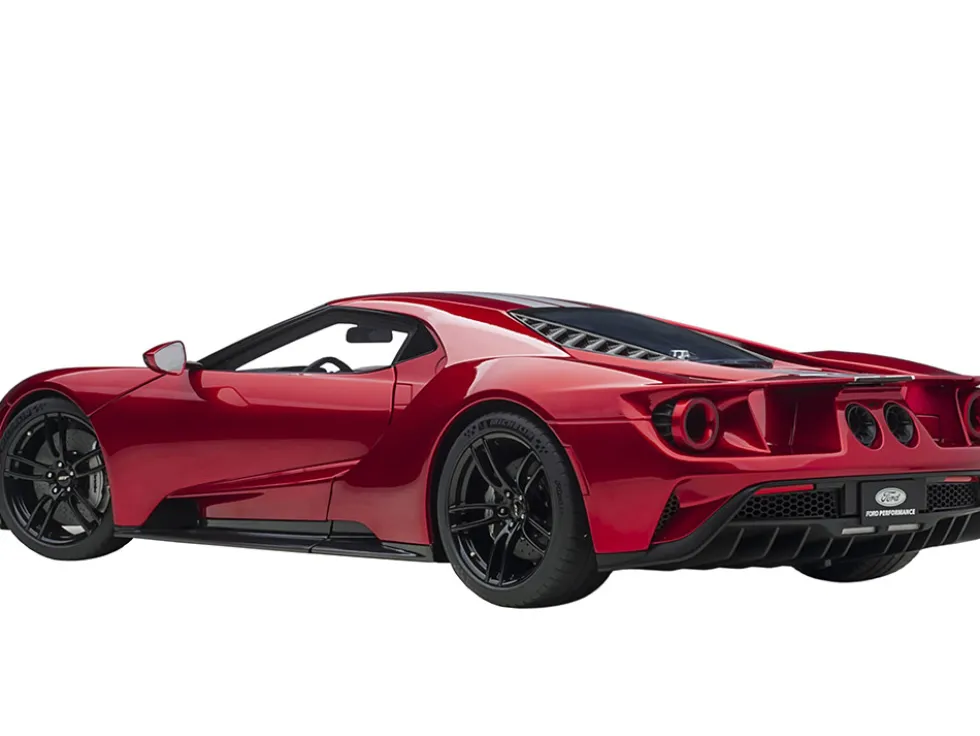 2017 Ford GT Liquid Red Metallic Silver Stripes 1/12 Model Car Autoart 12106