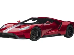 2017 Ford GT Liquid Red Metallic Silver Stripes 1/12 Model Car Autoart 12106