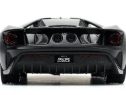 2017 Ford GT #2 Matt Black Silver Stripes Gold Wheels Bigtime Muscle Series 1/24 Diecast Model Car Jada 33882