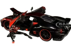 2017 Ford GT Miles Morales Diecast Figurine Spider Man Marvel Series 1/24 Diecast Model Car Jada 31190