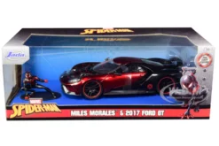 2017 Ford GT Miles Morales Diecast Figurine Spider Man Marvel Series 1/24 Diecast Model Car Jada 31190