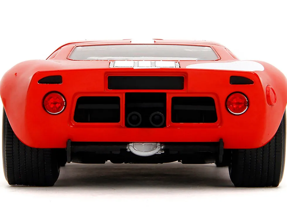 Ford GT40 MK1 Red with White Stripes and Graphics "Pink Slips" Series 1/18 Diecast Model Car by Jada