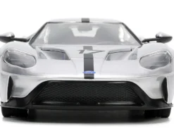 2017 Ford GT #17 Silver Metallic Black Stripes Ford Performance Bigtime Muscle Series 1/24 Diecast Model Car Jada 33857