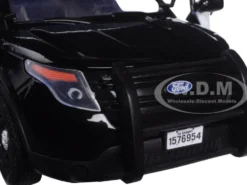 2015 Ford Interceptor Unmarked Police Car Black/White 1/24 Diecast Model Car Motormax 76958