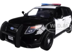2015 Ford Interceptor Unmarked Police Car Black/White 1/24 Diecast Model Car Motormax 76958