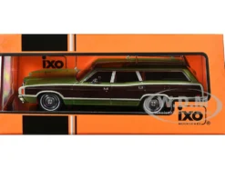 1972 Ford LTD Country Squire Wagon Green Metallic with Woodgrain Sides 1/43 Diecast Model by IXO Models