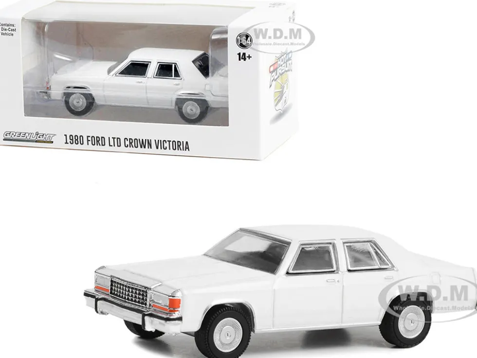 1980-1991 Ford LTD Crown Victoria Police White Hot Pursuit Hobby Exclusive Series 1/64 Diecast Model Car Greenlight 43007