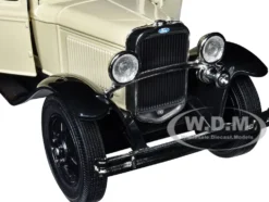1931 Ford Model AA Pickup Truck Cream Black Platinum Collection Series 1/24 Diecast Model Car Motormax 79377