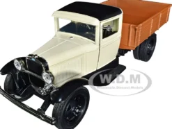 1931 Ford Model AA Pickup Truck Cream Black Platinum Collection Series 1/24 Diecast Model Car Motormax 79377