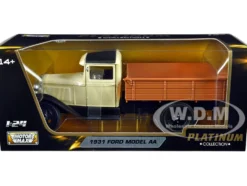 1931 Ford Model AA Pickup Truck Cream Black Platinum Collection Series 1/24 Diecast Model Car Motormax 79377