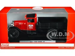 1931 Ford Model AA Pickup Truck Red and Black Go Refreshed Drink Coca Cola 1/24 Diecast Model Car Motor City Classics 424022