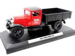 1931 Ford Model AA Pickup Truck Red and Black Go Refreshed Drink Coca Cola 1/24 Diecast Model Car Motor City Classics 424022