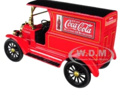 1917 Ford Model T Cargo Van Coca Cola Red Black Top 1/24 Diecast Model Car Motor City Classics 424917