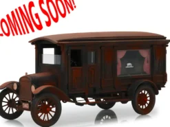 1921 Ford Model T Ornate Carved Hearse Unrestored Barn Find Black Coffin Precision Collection 1/18 Diecast Model Car Greenlight 18014