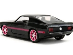 1969 Ford Mustang Black Metallic with Pink Stripes and Wheels Pink Slips Series 1/32 Diecast Model Car Jada 34853