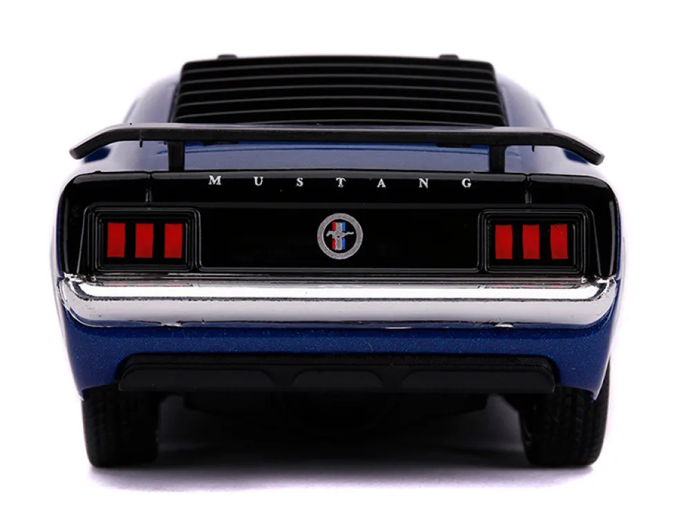 1970 Ford Mustang Boss Blue Metallic Silver Winter Soldier Avengers Marvel Series 1/32 Diecast Model Car Jada 31745