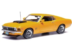 1970 Ford Mustang Boss 429 Bright Yellow with Black Hood Scoop 1/43 Diecast Model by IXO Models