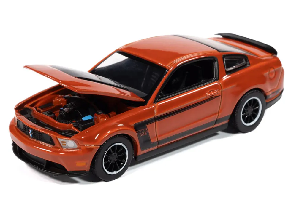 2012 Ford Mustang Boss 302 Competition Orange with Black Accents "Modern Muscle" Series 1/64 Diecast Model Car by Auto World