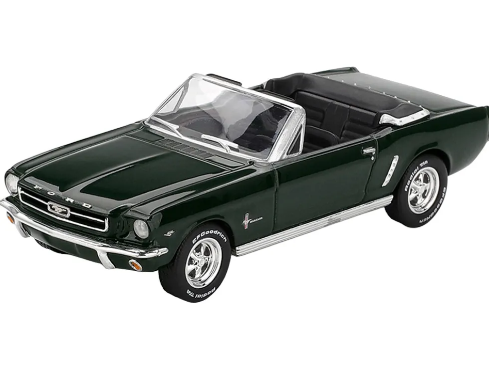 1964 Ford Mustang Convertible Highland Green Limited Edition 1/64 Diecast Model Car by Mini GT