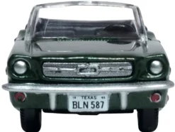 1965 Ford Mustang Convertible Ivy Green Metallic 1/87 HO Scale Diecast Model Car Oxford Diecast 87MU65006