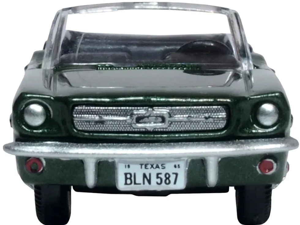 1965 Ford Mustang Convertible Ivy Green Metallic 1/87 HO Scale Diecast Model Car Oxford Diecast 87MU65006
