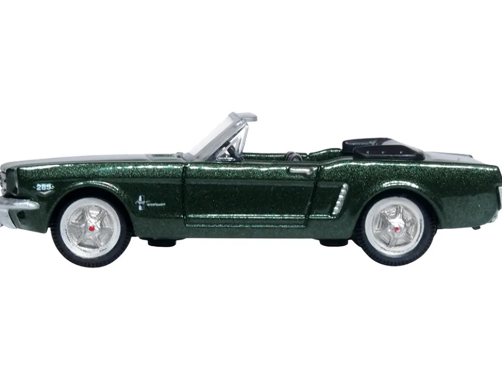 1965 Ford Mustang Convertible Ivy Green Metallic 1/87 HO Scale Diecast Model Car Oxford Diecast 87MU65006