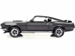 1969 Ford Mustang Dark Gray Metallic with Black Stripes 