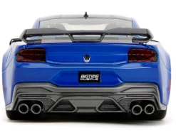 2024 Ford Mustang Dark Horse Blue Metallic with Black and Gray Stripes "Bigtime Muscle" Series 1/24 Diecast Model Car by Jada