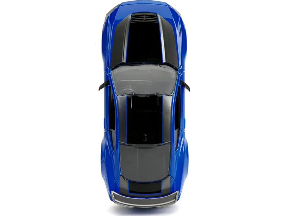 2024 Ford Mustang Dark Horse Blue Metallic with Black and Gray Stripes "Bigtime Muscle" Series 1/24 Diecast Model Car by Jada