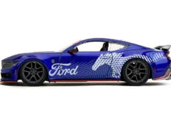 2024 Ford Mustang Dark House Candy Blue with White Top and Mustang Horse Graphics Bigtime Muscle Series 1/24 Diecast Model Car Jada 35419