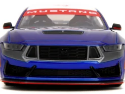 2024 Ford Mustang Dark House Candy Blue with White Top and Mustang Horse Graphics Bigtime Muscle Series 1/24 Diecast Model Car Jada 35419